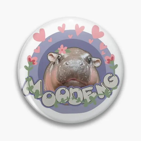 Moo Deng badge Cartoon Handmade band pin Graphic band anime Commemorative Custom