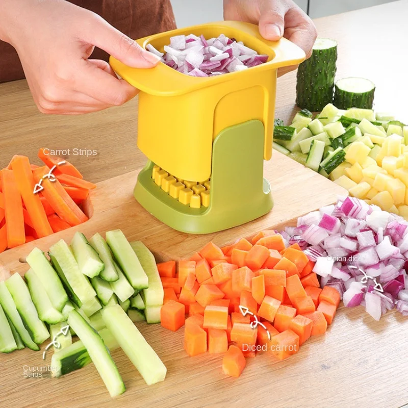 

Multifunctional Vegetable Chopper French Fries Cutter Household Hand Pressure Onion Dicer Cucumber Potato Slicer Kitchen Tools