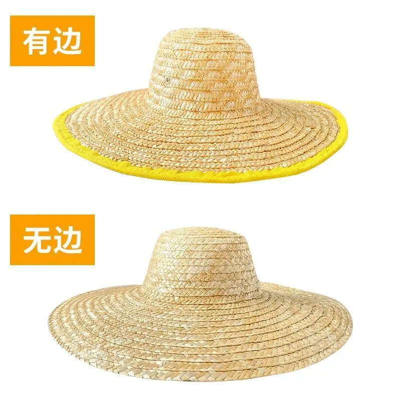 Labor Protection Fishing Field Outdoor Sun Hat Large Brim Straw Woven Sub Safety Caps Straw Summer Hat Women Sun Beach Hat