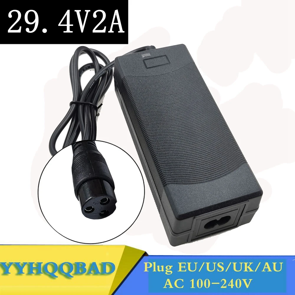 2A 29.4V charger for 24V 25.2V 25.9V 29.4V 7S lithium battery pack 29.4V recharger e-bike charger 3-Prong Inline Connector M16