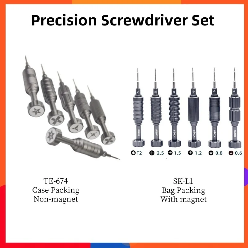 

Precision Screwdriver Set Aluminum Steel 360° Rotating Magnetic Tool Kit for iPhone Android Repair Electronics Disassembly Tools