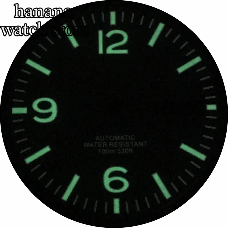 29mm Dial White Black Green Full Luminescent Fit NH35 NH36 ETA 2824 2836 PT5000 Miyota 8215 821A Mingzhu DG2813 3804 movement