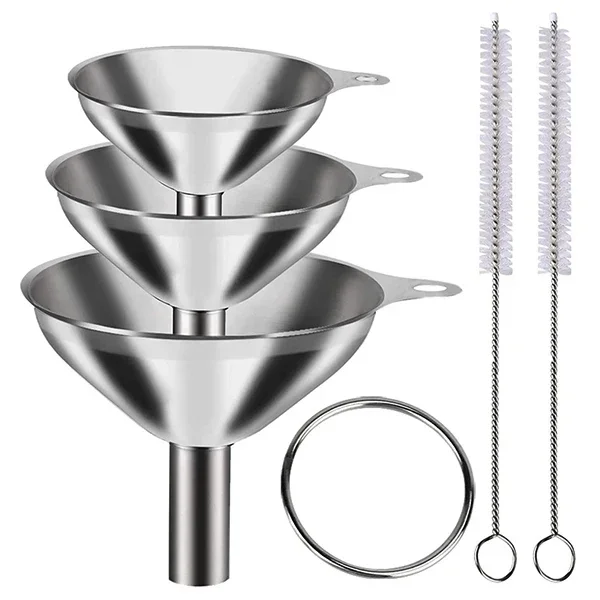 Edelstahl Trichter Set Küche Lebensmittel qualität Metall Trichter zum Befüllen von Flaschen kleine Trichter für ätherische Öl Küchen helfer