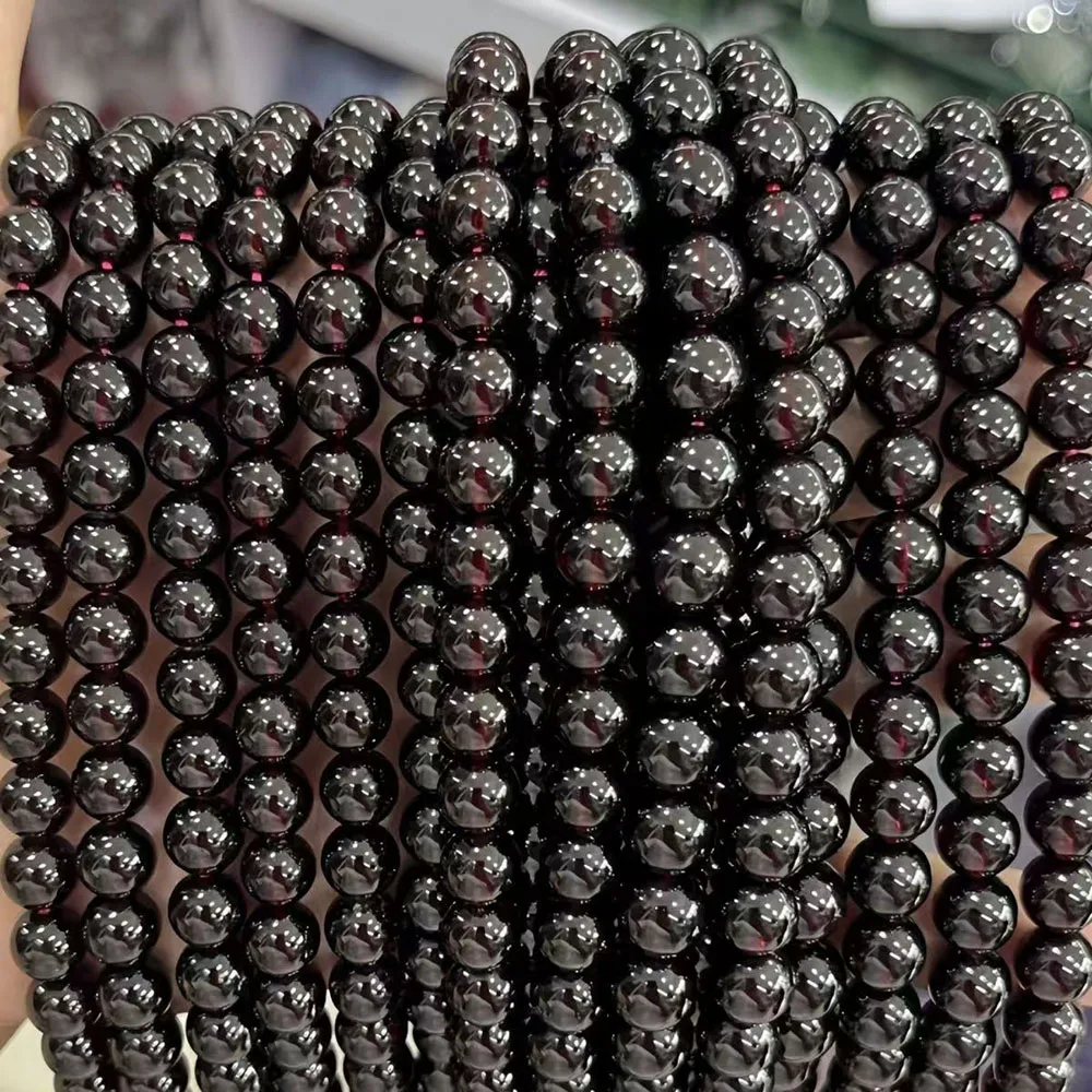 4/6/8/10mm Natural Red Garnet Stone Bead for Jewelry Making Smooth Round Gemstone Diy Beads for Bracelet Necklace Accessories