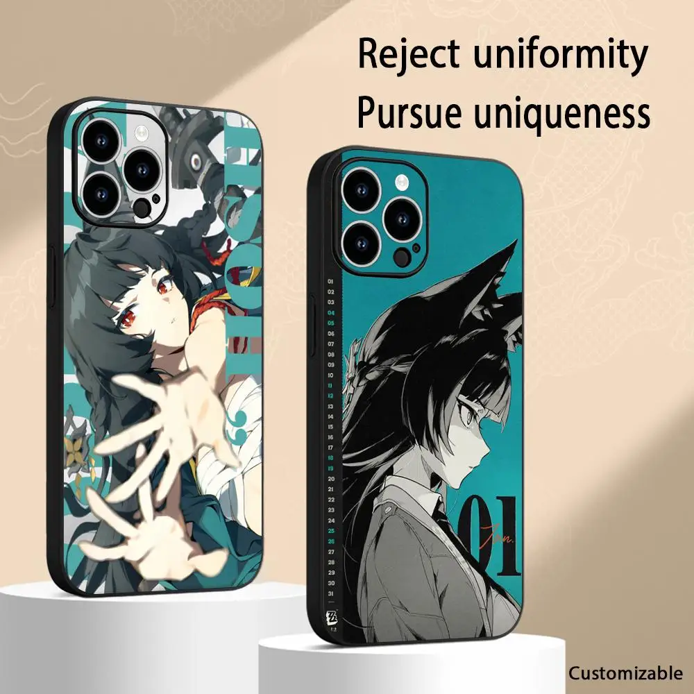 Чехол для телефона Hoshimi Miyabi с крутым рисунком игровой девушки для iPhone 16, 16e 15, 14, 13, 12, 11 Plus Mini Pro Max, мягкий черный противоударный чехол Чехол для телефона Hoshimi Miyabi с крутым рисунком игровой девушки для iPhone 16, 16e 15, 14, 13, 12, 11 Plus Mini Pro Max, мягкий черный противоударный чехол