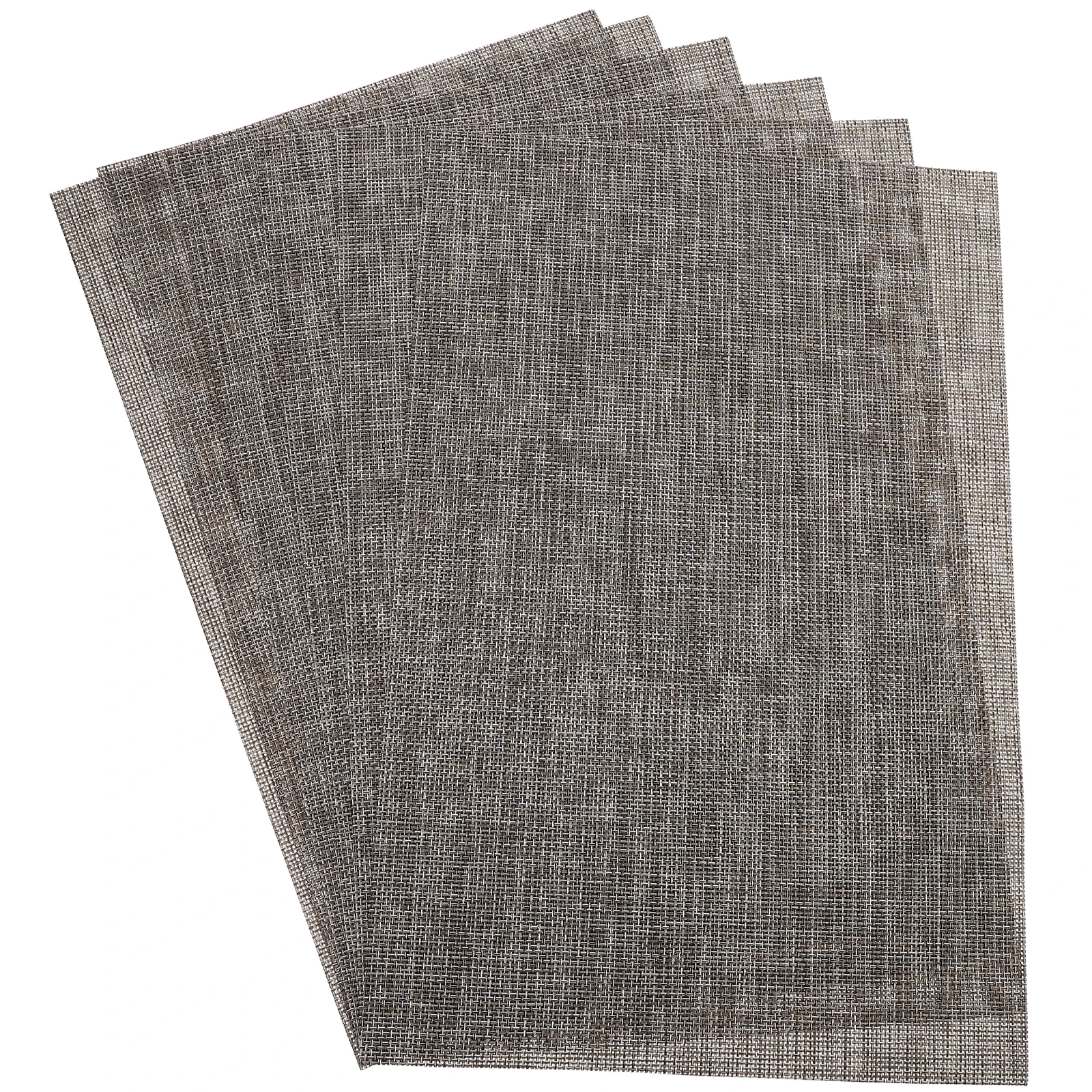 

6pcs PVC Coasters Heat Resistant Insulated Table Mats Dining Kitchen Decor Gray Mats Slipproof