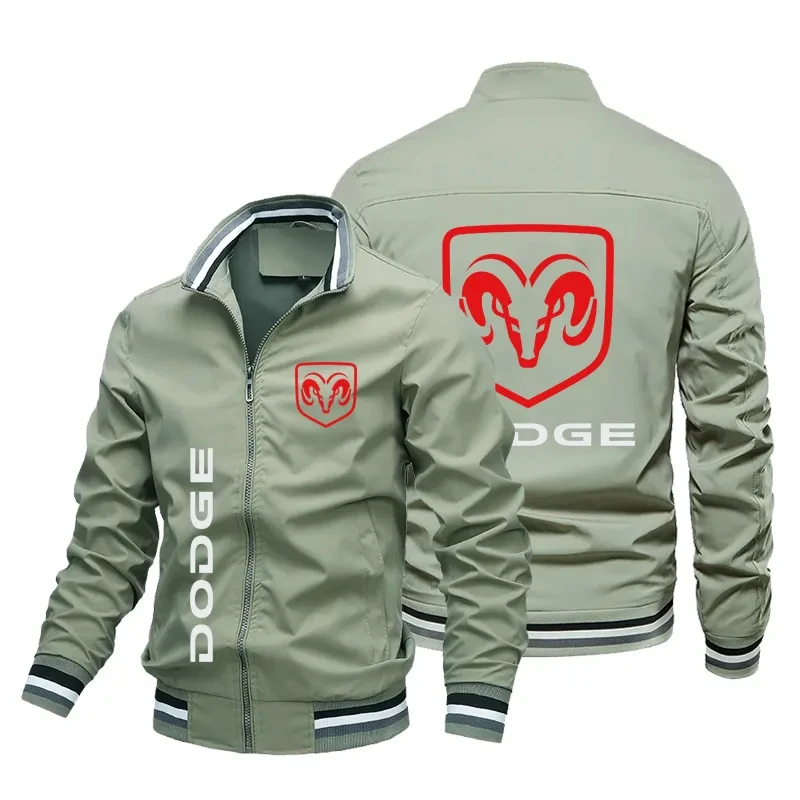 2024 Spring and Autumn New Dodge Logo Automotive Men\'s Bomber Casual Outdoor Fashion Ultra Thin Zipper Sport Jacket