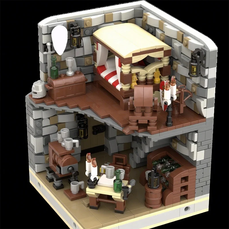 996 pz MOC Sala Segreta Medievale Il Letto Castalato Modello di Costruzione Regalo Di Natale Blocchi Giocattoli Assemblare Educazione FAI DA TE Mattoni Per Bambini
