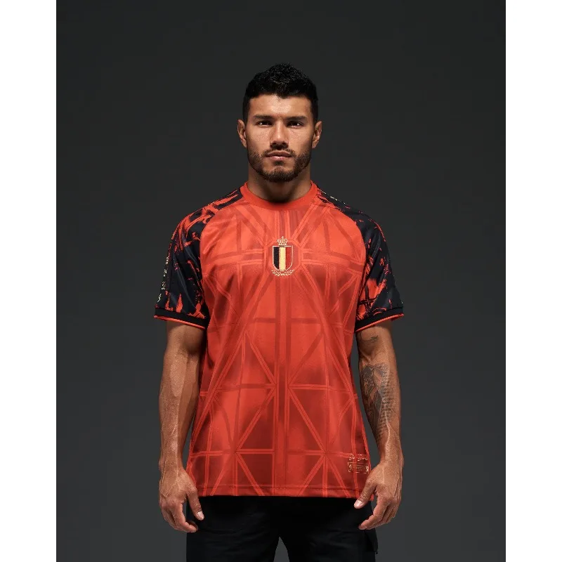 Assisting in World Football Events, Belgium Creative Concept Jersey, Summer Jersey Designed for Solo Use, 3D Printed