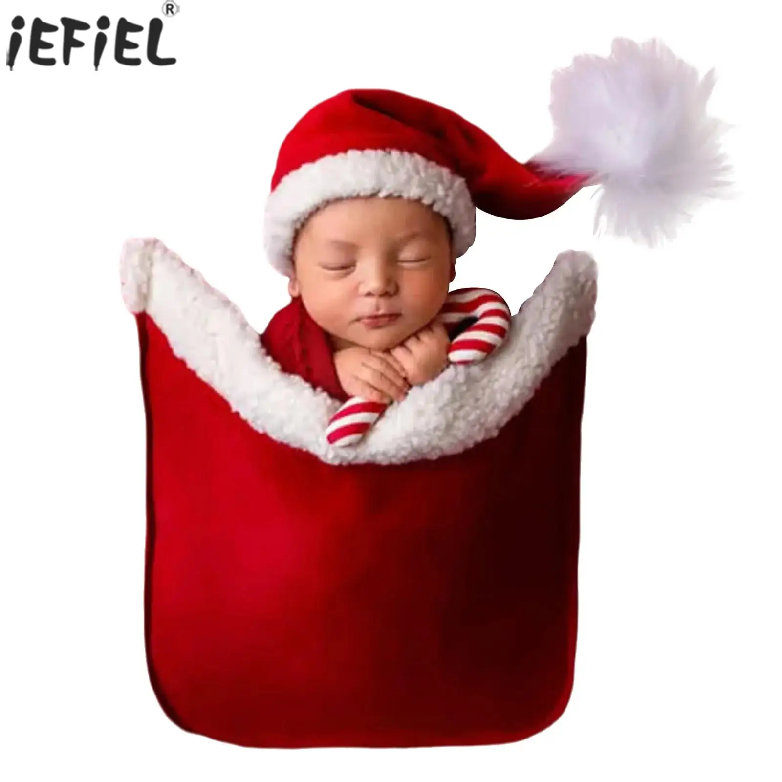 

Рождественский реквизит для фотосессии для новорожденных мальчиков и девочек, аксессуары для фотосессии, карманное фоновое одеяло со шляпой для вечеринки в крещение