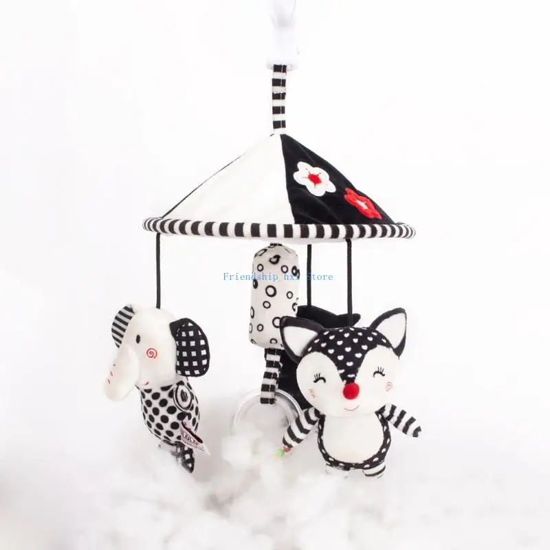 

F1CB Baby Stroller Rattle Toy Pushchair Hanging Pendant Plush Cartoon Animal for Doll