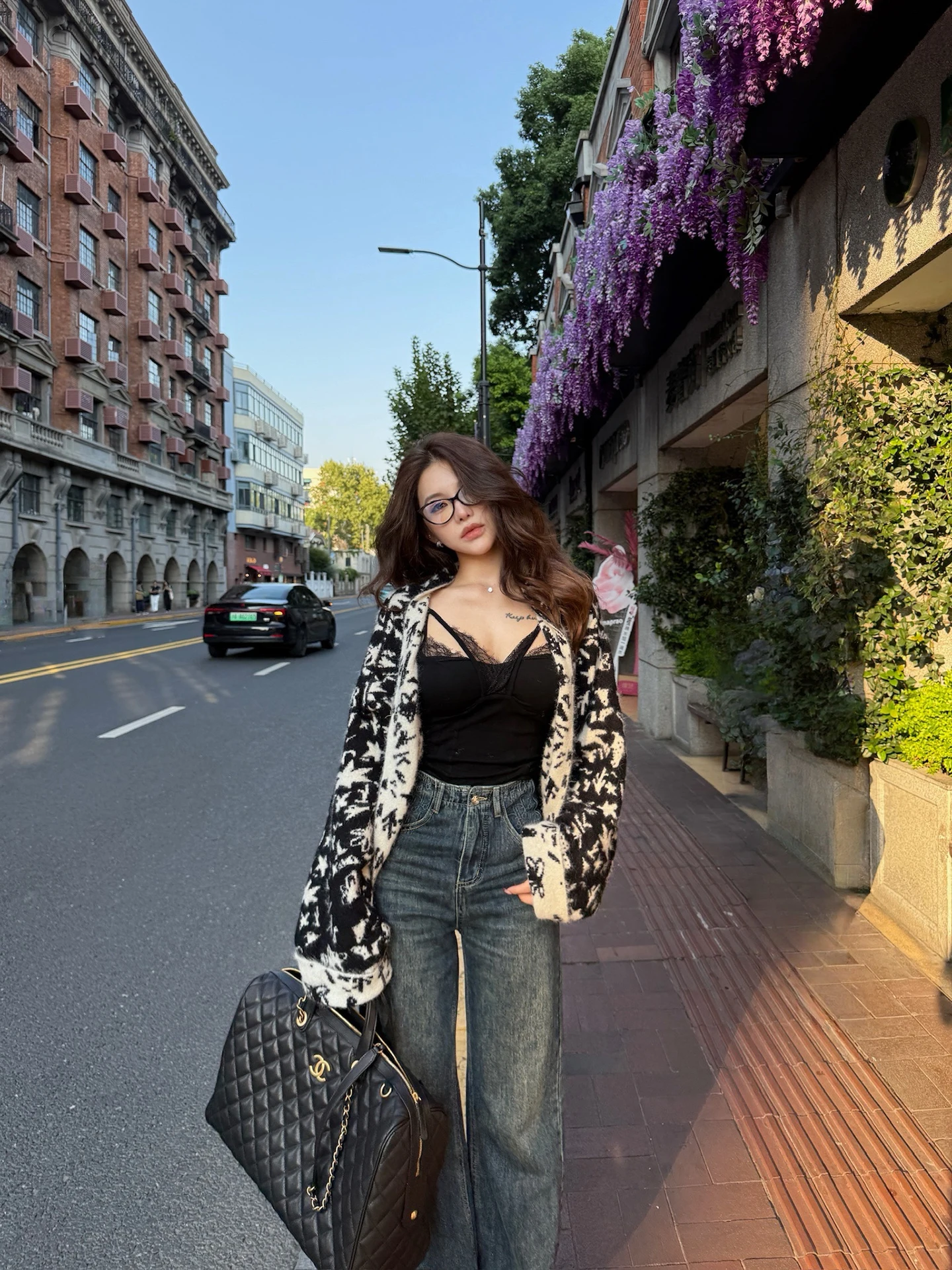 

Джинсы PiRui Street с высокой талией, широкими штанинами, вышивкой, женские, облегающие, осенняя коллекция, смесь хлопка