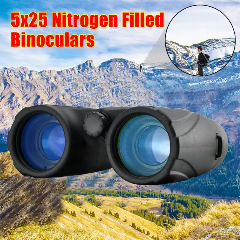 Visionking 5x25 Hunting Binoculars Long Range Telescope Professional Bird Watching Bak4 Guide Scope Survival Camping Equipment