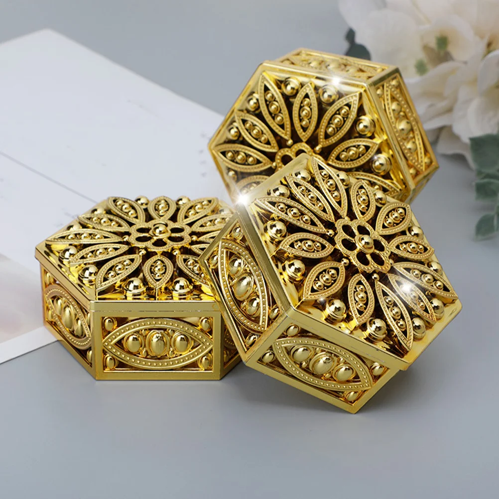 

36pcs The Golden Chocolates Birthday Favors Hexagon Hollow Gift Baby Small Gold Favor Boxes Wedding Shower The Giftations