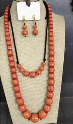 Chinese Tibetan Coral Necklace Set