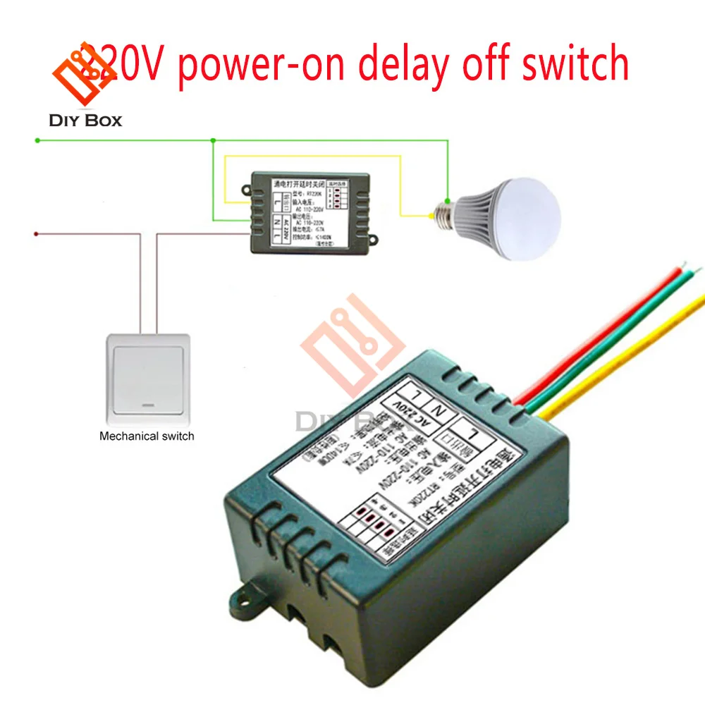 AC 110V 220V Power-ON Delay Relay Module Voltage Output Adjustable Switch Timer Delay Controller AC110-250V YS-RT220K