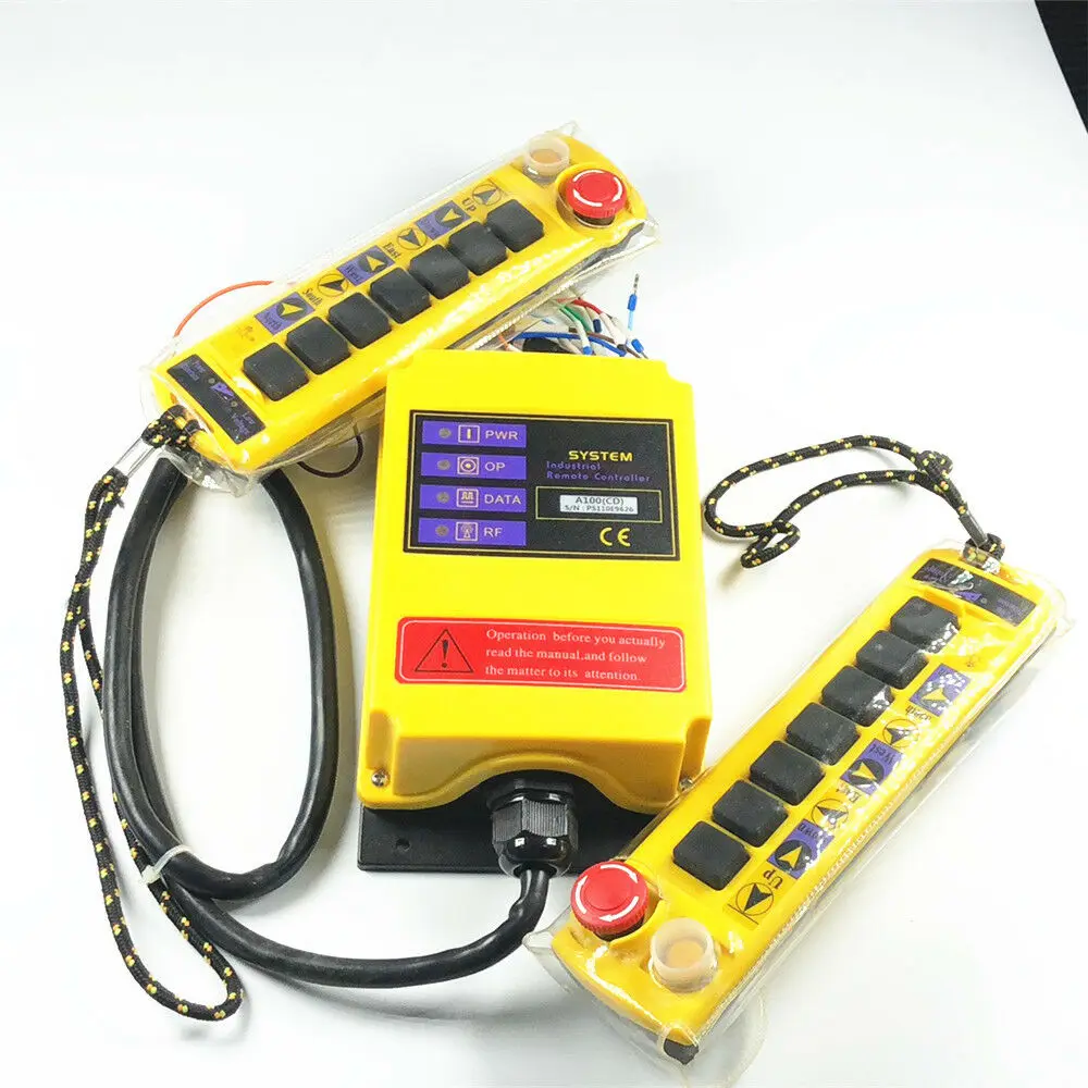 1Set 3 Motions 1 Speed 2 Transmitters 1 Receiver Crane Hoist Lifter Wireless Remote Controller