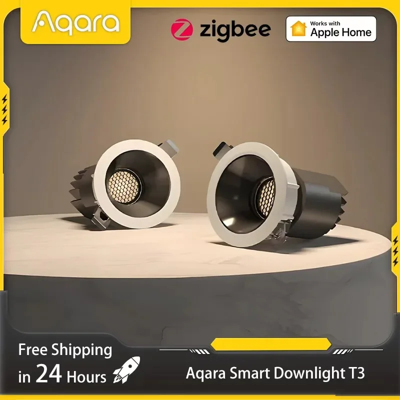 Aqara Spotlight Downlight T3 Zigbee Dimming Round Light 6W Beam Angle 15°24°36°80° Adaptive Lighting Dimming for Aqara Home App