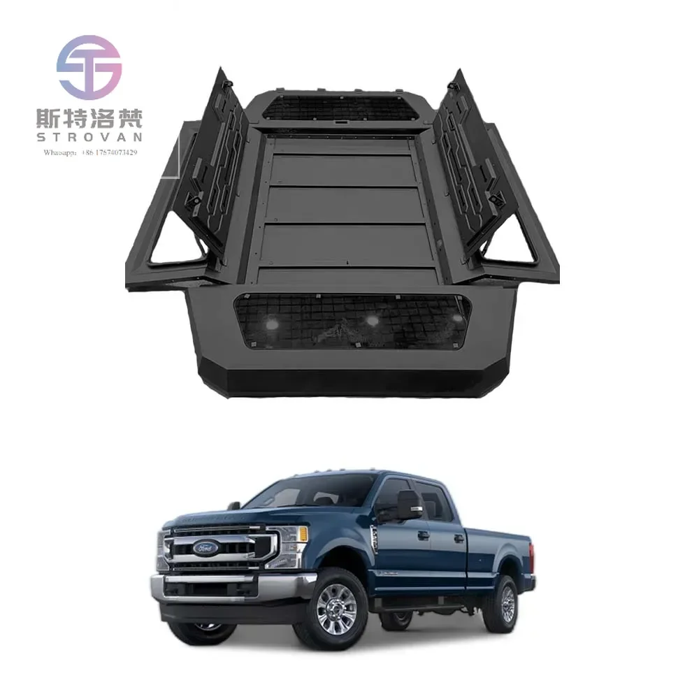 

4x4 offroad Waterproof Aluminum Hard Top Canopy Pickup Truck Topper Camper side steps For fords F-250 6.8ft 2020