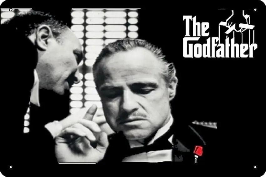 The godfather Art Print 8 x 12 Inch Funny Metal Tin Sign Game Room Man Cave Wall Decor