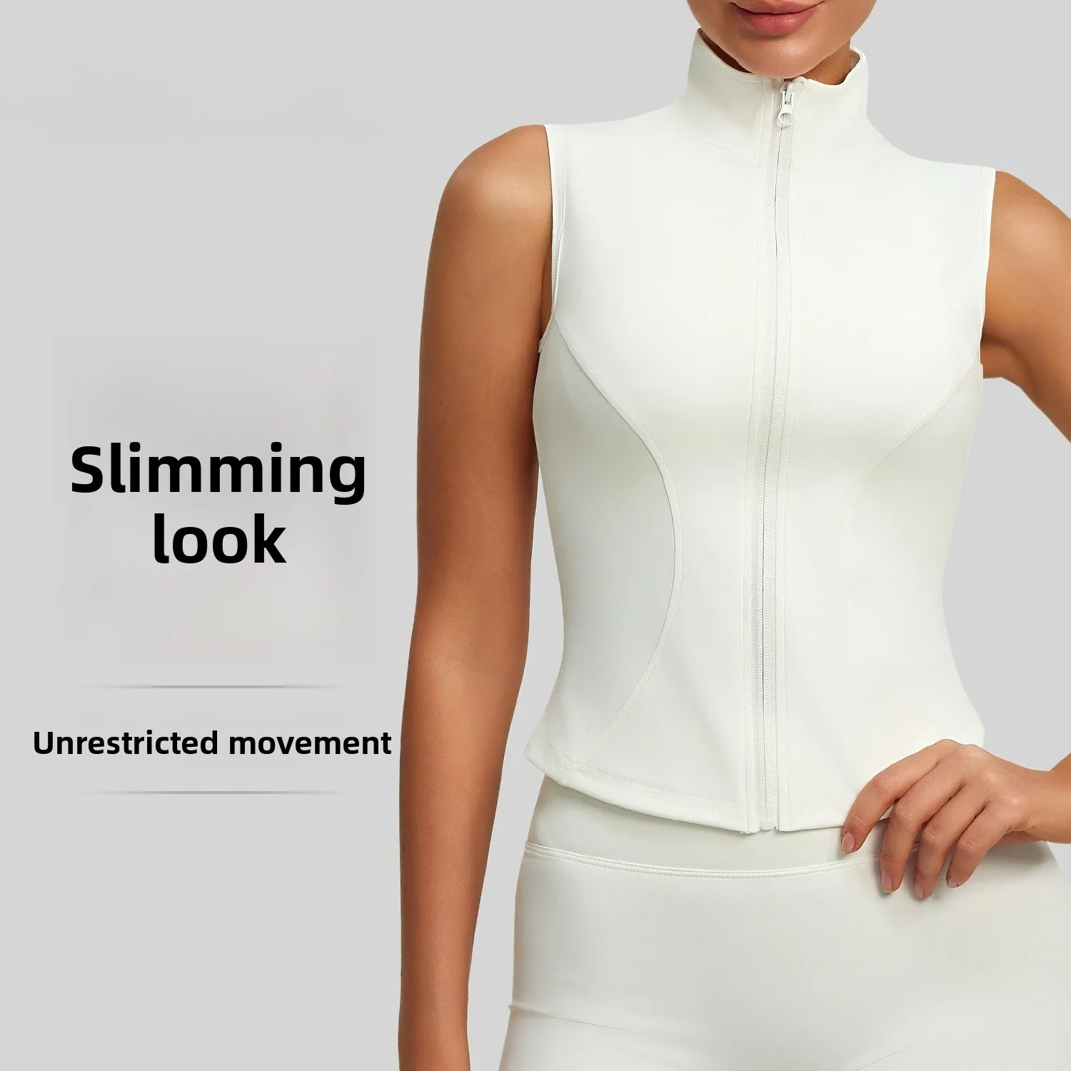 New Sleeveless Fitness Jacket Women's Elastic Tight And Thin Sports Top