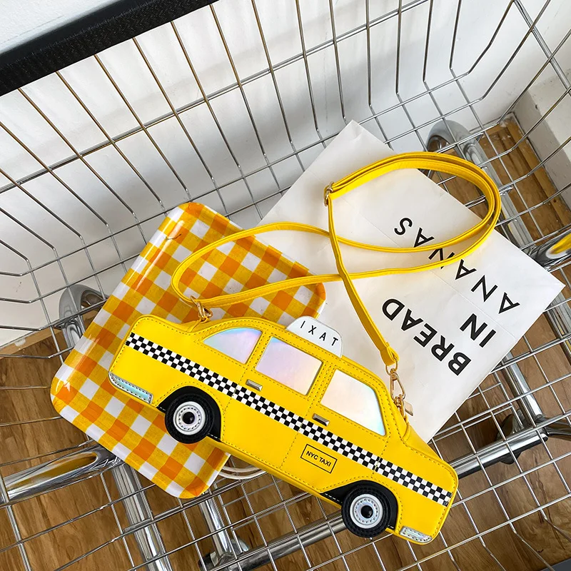 

Женская креативная необычная сумка через плечо из искусственной кожи в западном стиле в форме такси Нью-Йорка