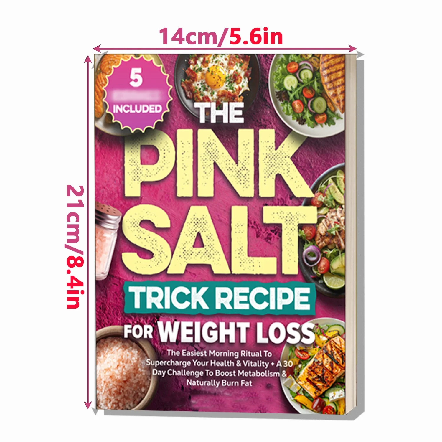 28-Day Pink Salt Diet Plan Book & Cookbook Fat-Burning Recipes Metabolism Boost Craving Control Healthy Weight Managemen