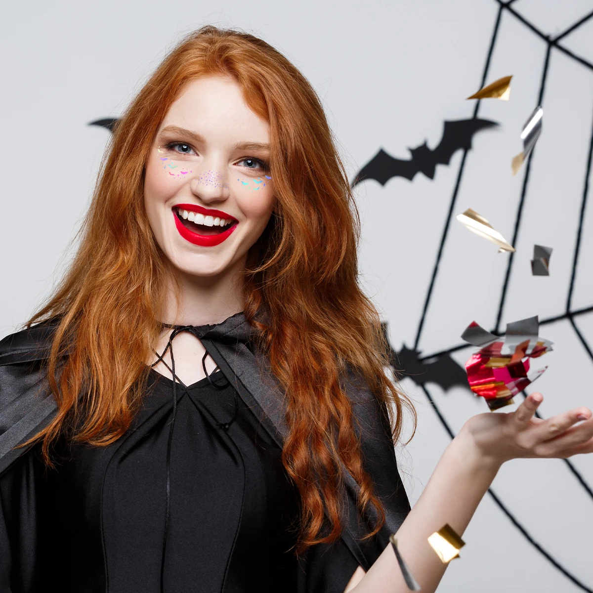 8 قطع من ملصقات وشم الوجه بالليزر للهالوين على شكل جمجمة اليقطين الخفافيش العنكبوت النمش المزيفة ملصقات الوشم المؤقت لمهرجان الحفلات