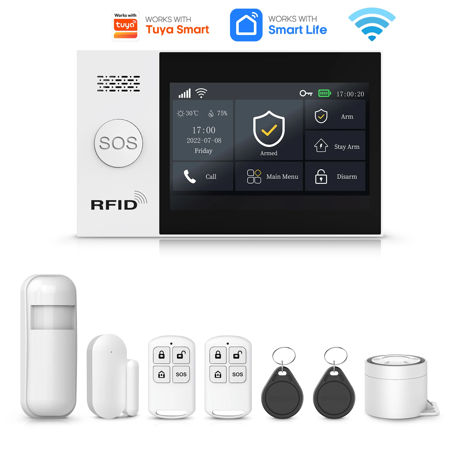 

Tuya Smart 4G WiFi GSM Alarm System Home Security Smart Life App Control Anti-Theft with Volume Adjustable