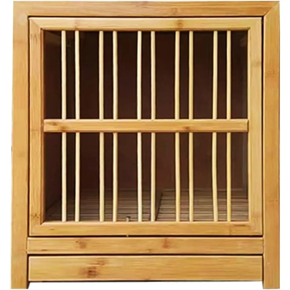 

Прочная бамбуковая клетка для птиц с выдвижным подносом, легкая сборка, авиационная для стабильного гнездования