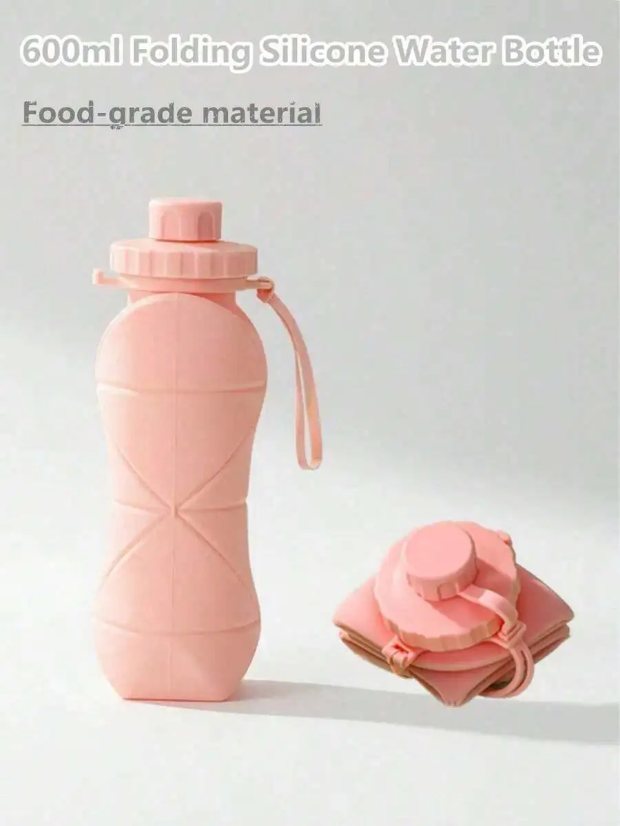

1pc 600ml Folding Sports Women Men Portable Silicone Cup Reusable Drinking Outdoor Fitness Gym Travel Camping Hiking Trekking Of