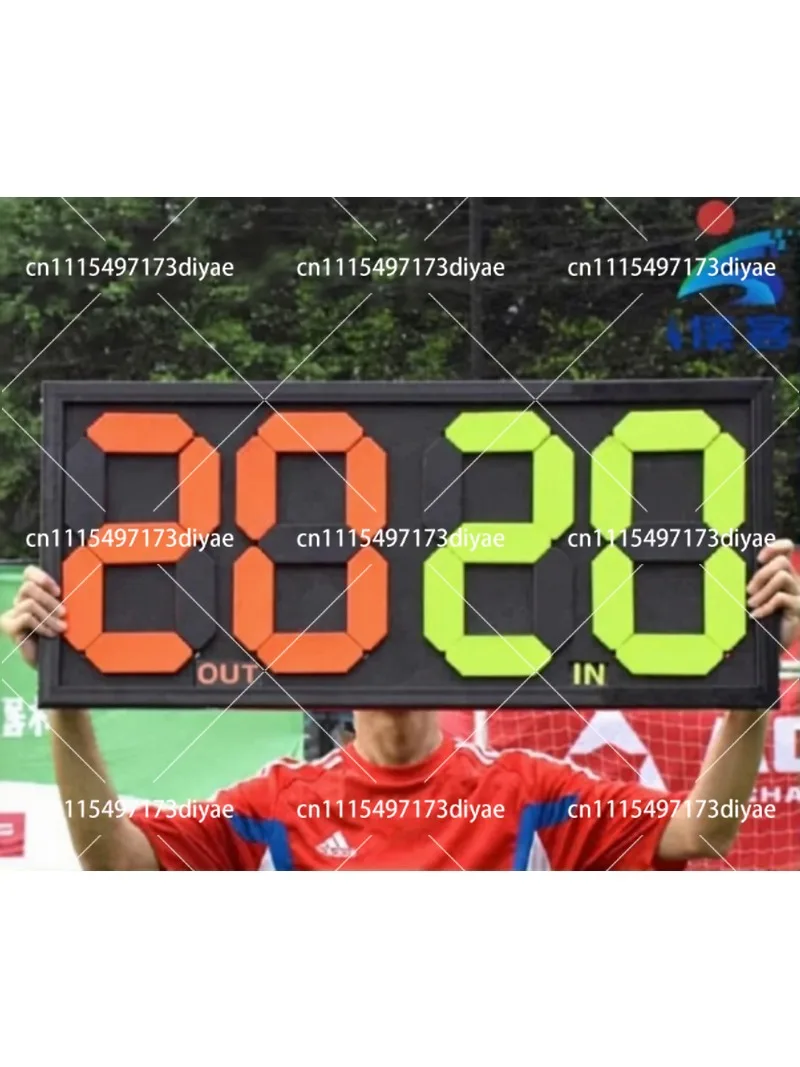 Football Substitution Board Double-Sided Display Manual Player Change Board 4 Digit Scoreboard