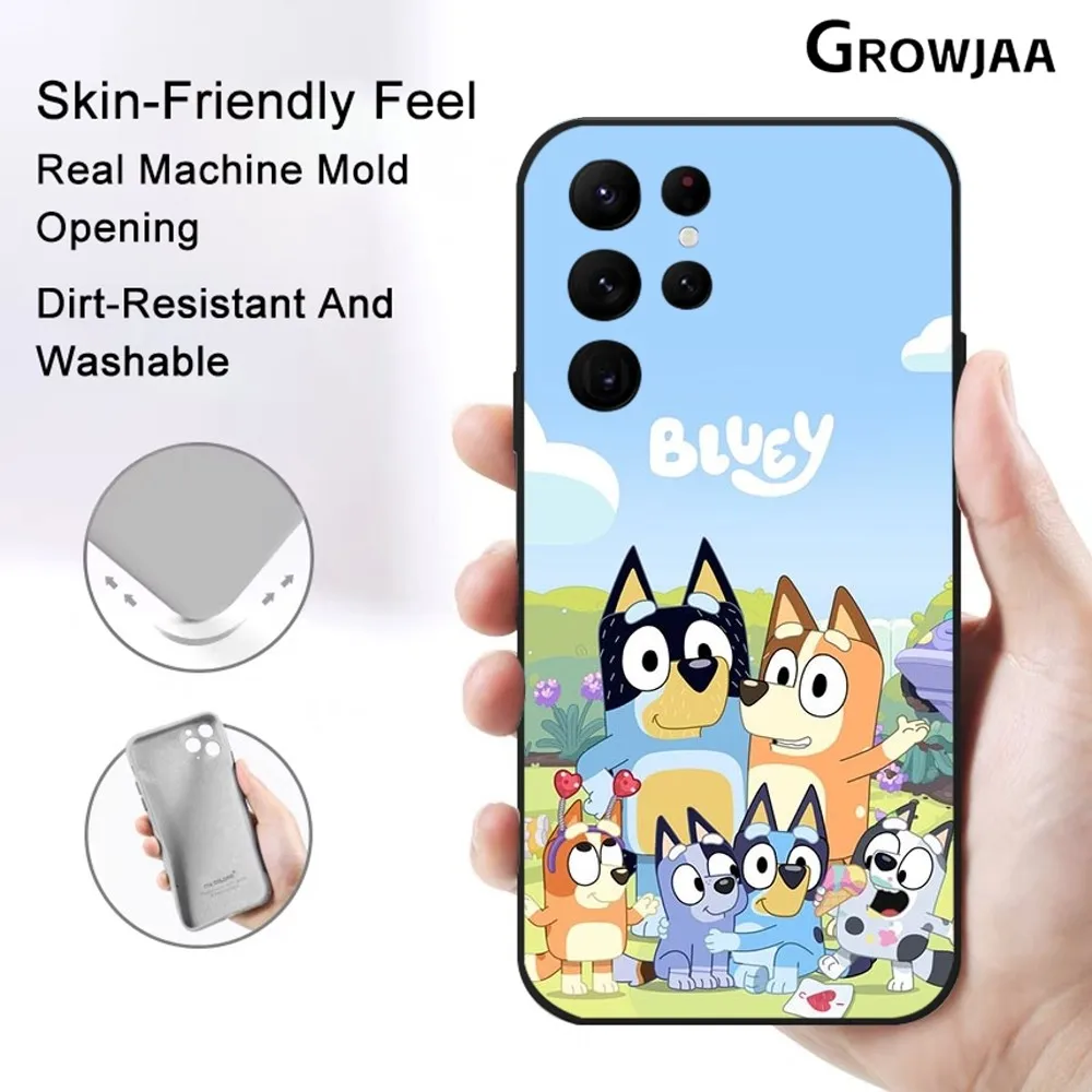 Cartoon Cute B-Blueys Phone Case for Samsung Galaxy S24 Ultra S22 S23 Ultra S21 S20 5G Protective Silicone TPU Funda