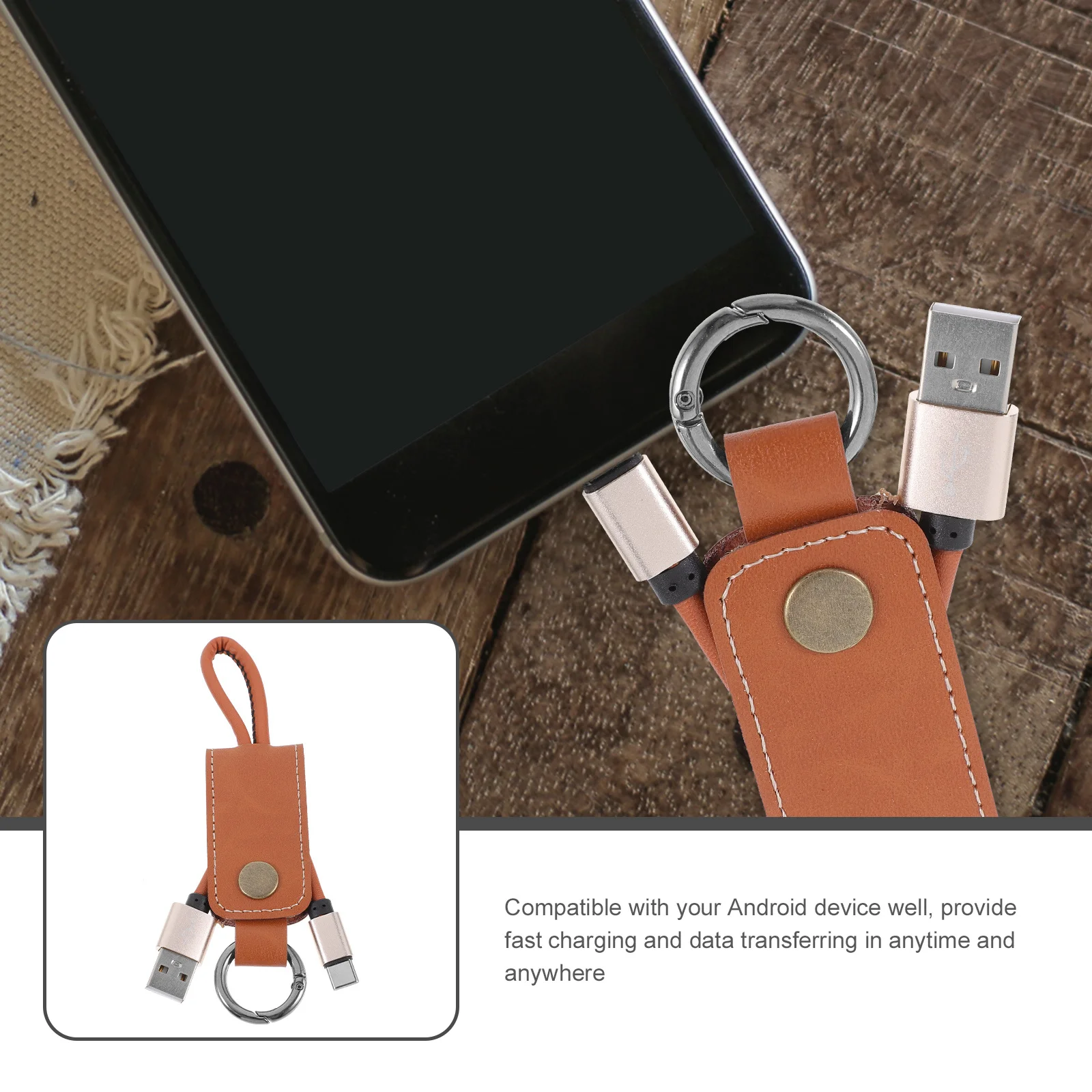 

Type-c Charging Cable Keychain Fast Cord Cords Charge Data Sync Usb Metal