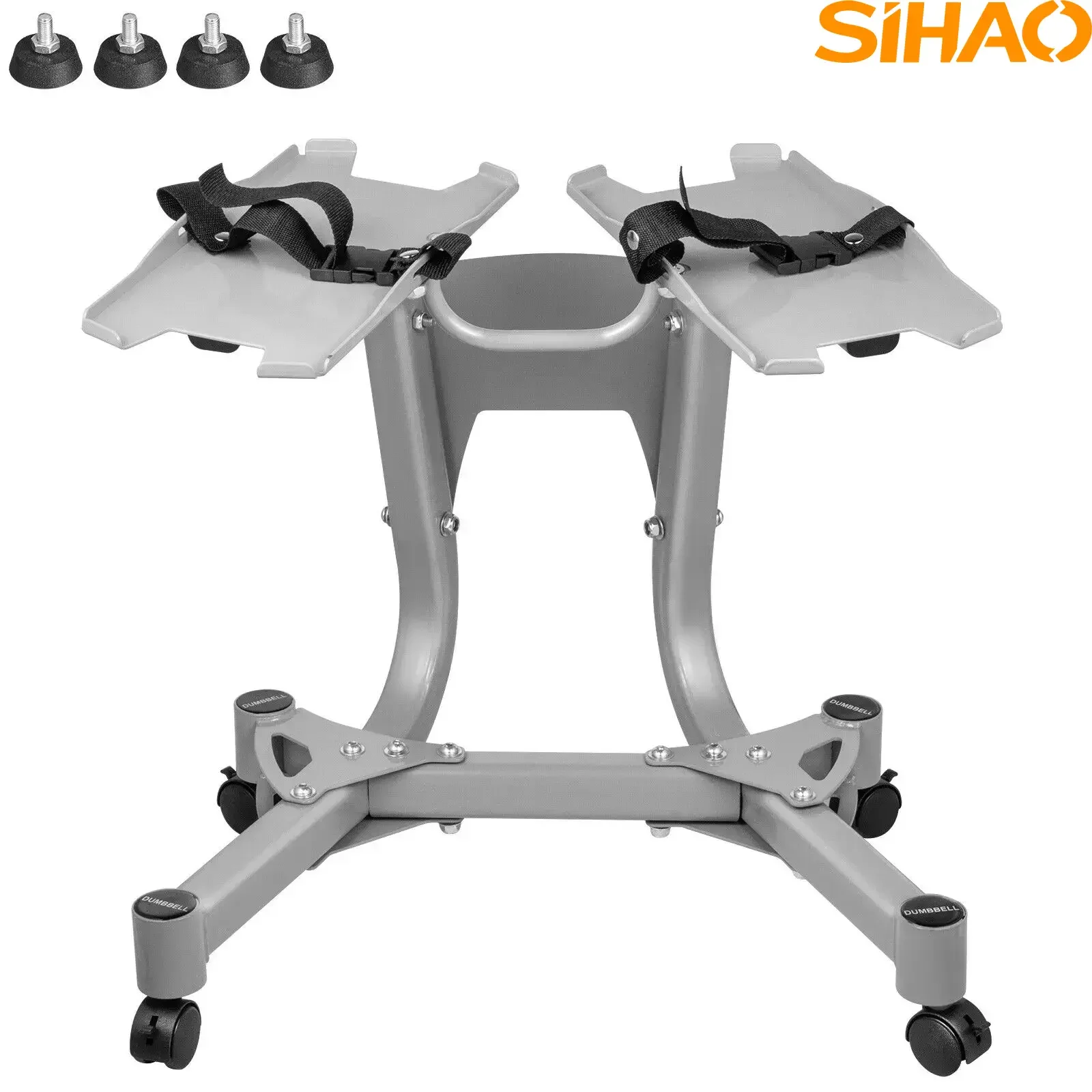 SIHAO support d'haltères support d'haltères réglable avec roulettes 100KG/220LBS pour 24-40KG poids et rangement des serviettes bureau à domicile salle de sport