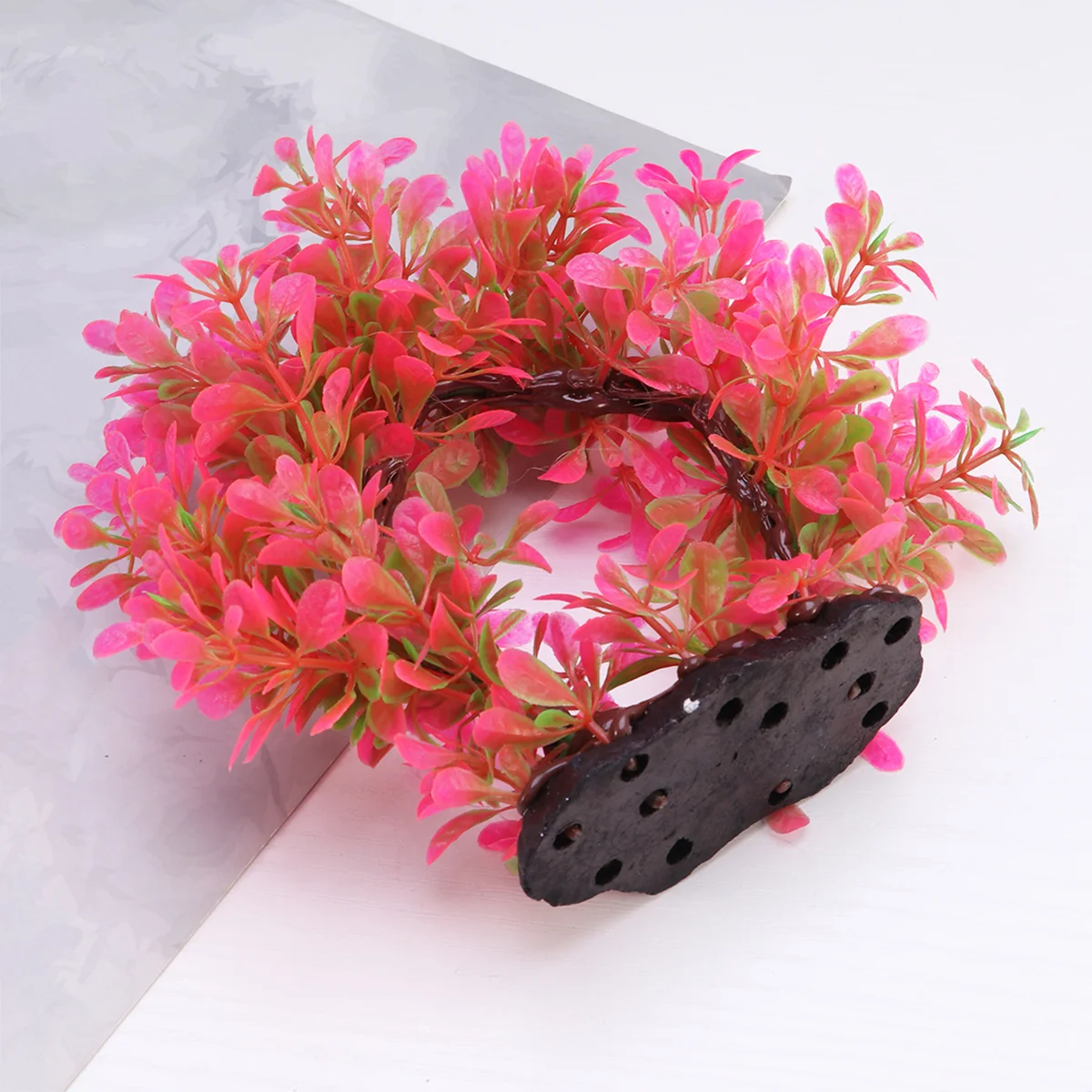 

Realistic Fake Aquarium Plants Pink Artificial Aquatic Grass For Fish Tank Decor, Weighted Base, No Co2 Lighting Needed,