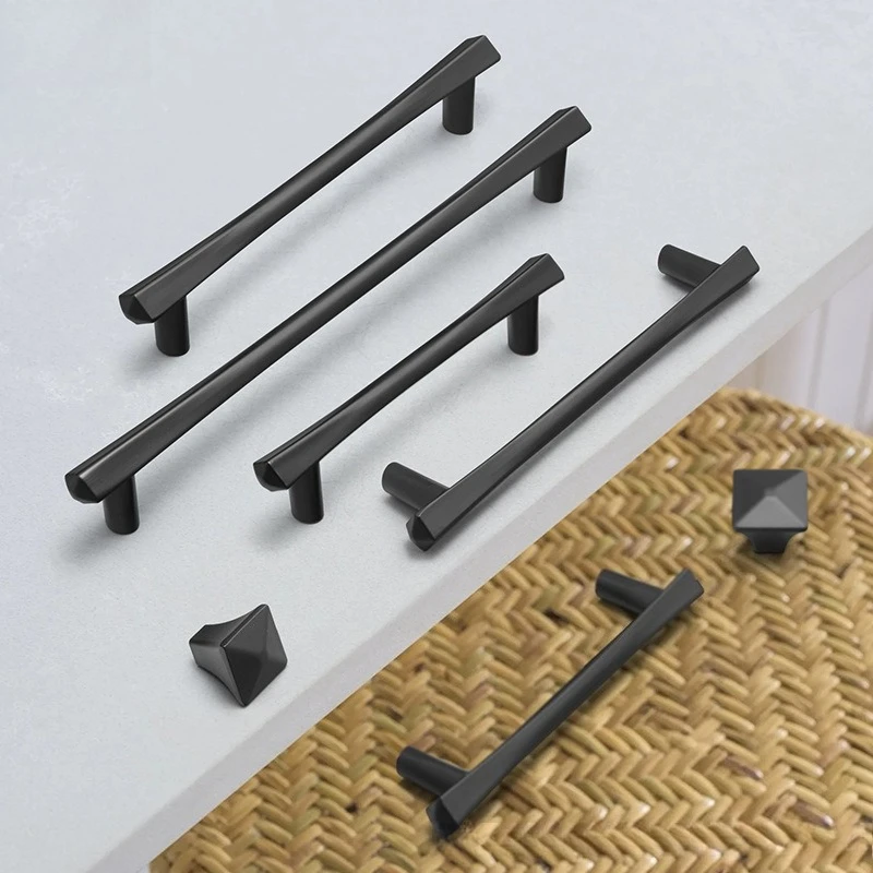 Modern Extra Long Black Cabinet Handles Wardrobe Pulls Kitchen Drawer Hardware Minimalist Versatile High End