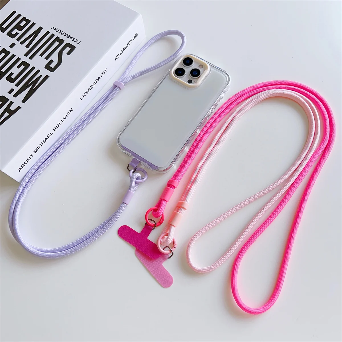 1Pc Universal Long Phone Lanyard Neck Hanging Rope Crossbody Rope With Phone Case Connection Clip