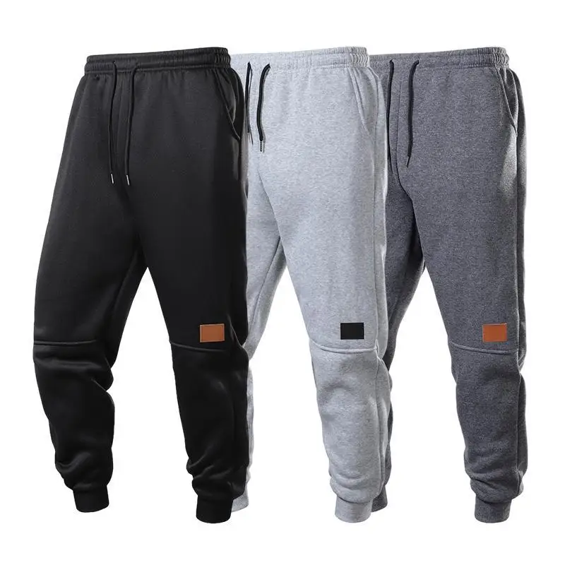 3 Pack Men's Sweatpants Joggers with Drawstring Waist And Knee Patch Straight Leg Neutral Style Casual Pants for Men