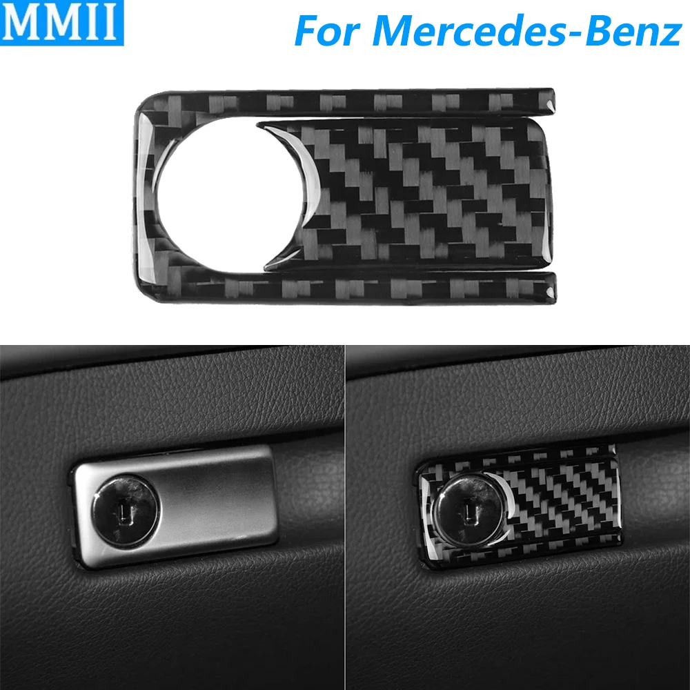 

For Mercedes-Benz GLE GLS W166 2016-2019 Carbon Fiber Co-pilot Glove Storage Box Switch Panel Cover Trim Car Accessories Sticker