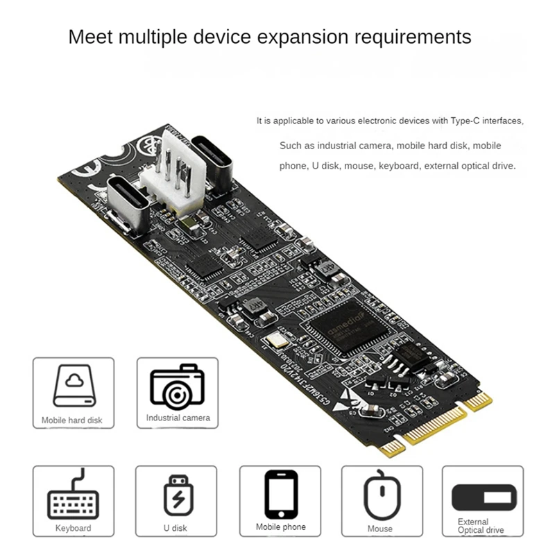 M.2 à 2-Port 10G 6 000 Carte PCB Industrielle Caméra En Direct Dispositif Haute Vitesse SSD Alfred IO-M2F3142-2C