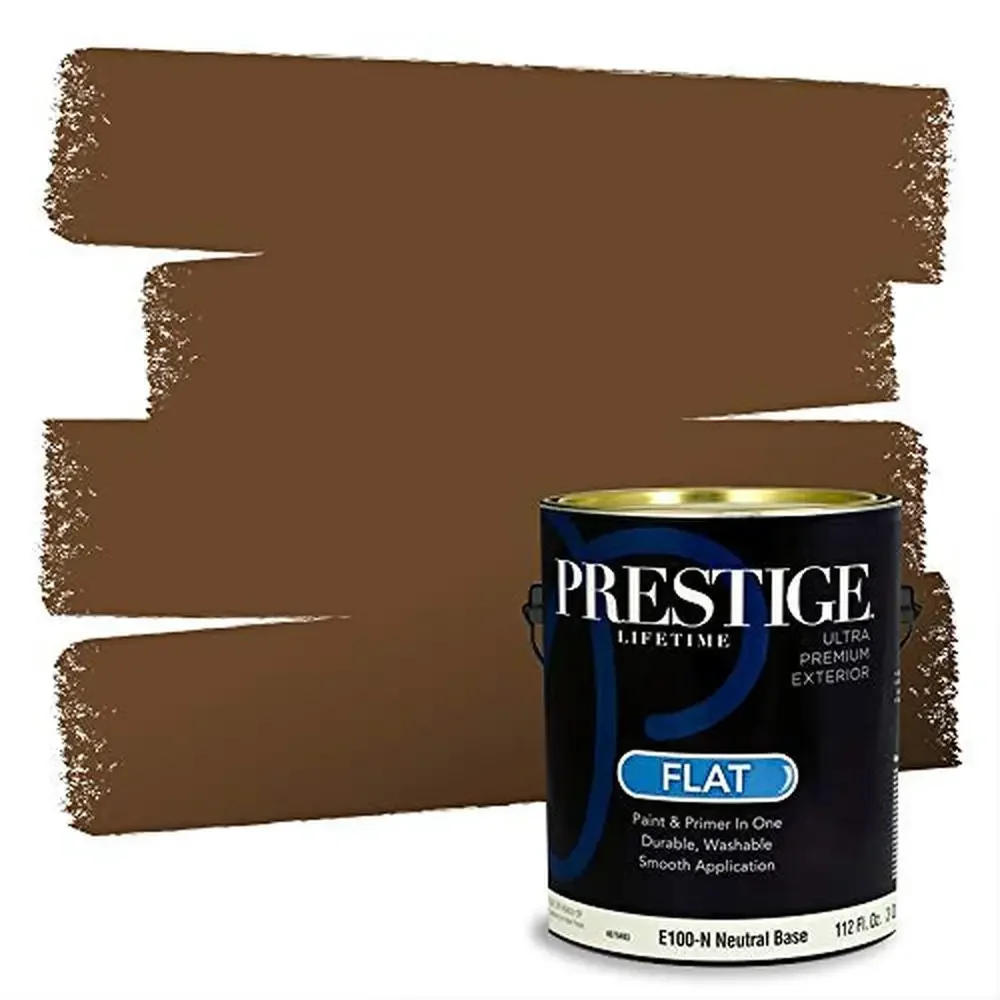 Exterior Paint & Primer 1-Gallon Flat Sturdy Brown High Coverage Acrylic Latex Washable Low VOC Sherwin Williams Match 128oz