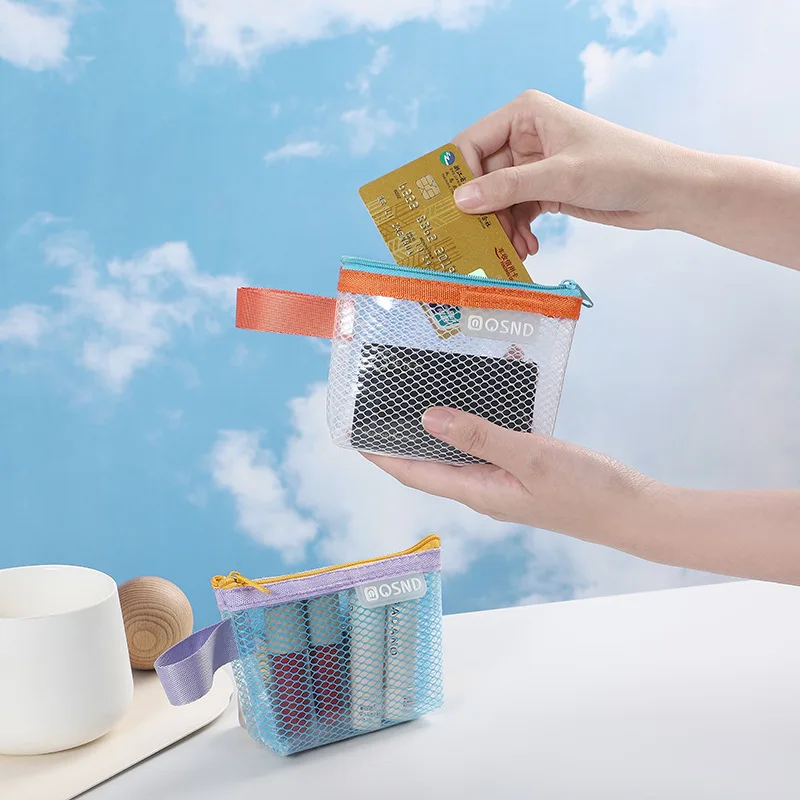 Мини-сумка, прозрачный кошелек для монет, держатель для карт, чехол для наушников на молнии для организации макияжа, предметы первой необходимости для путешествий
