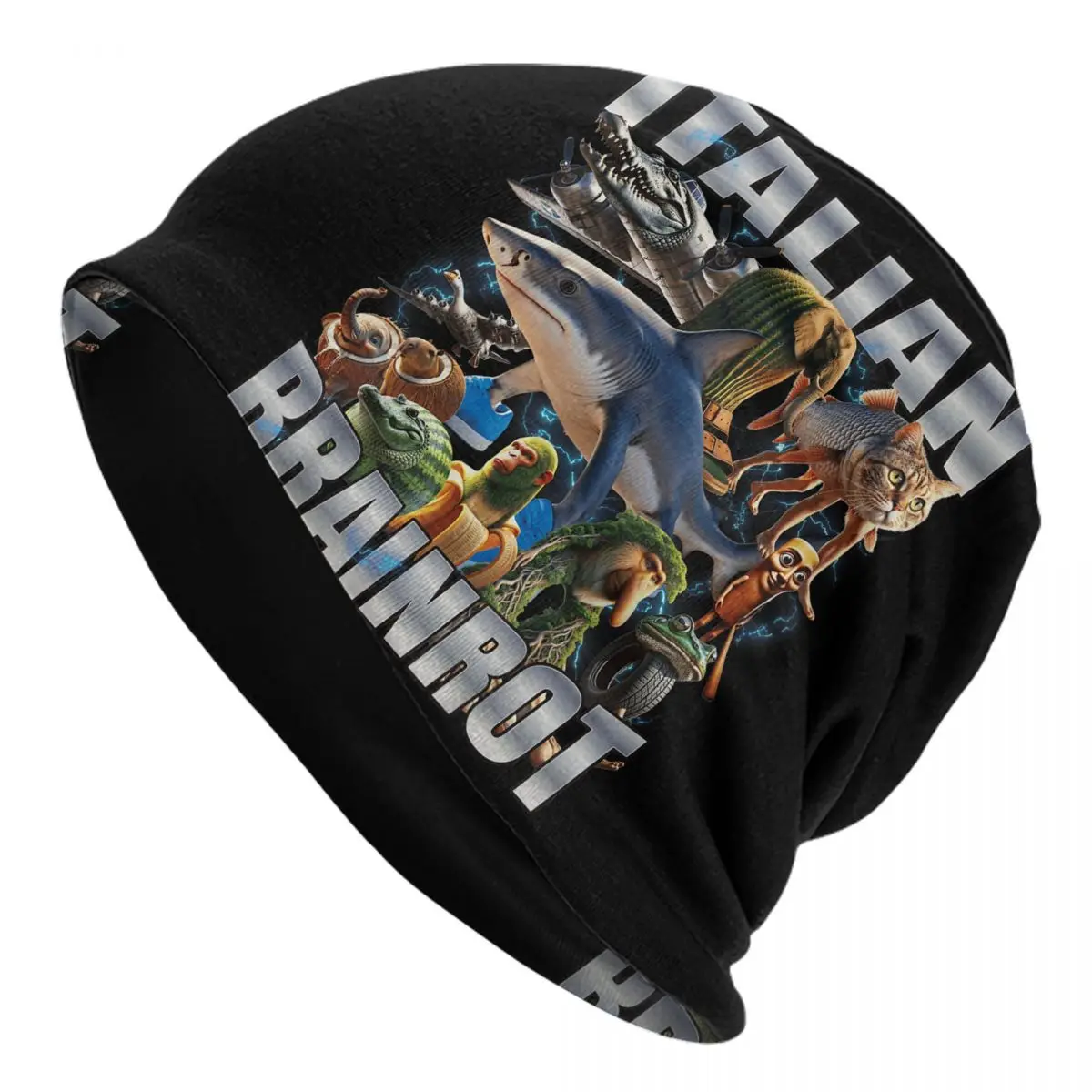 Tralalero Tralala قبعة الإيطالية Brainrot ميمي القوطي الخريف الشتاء في الهواء الطلق Skullies قبعة حريمي الصيف الدافئة رئيس التفاف بونيه القبعات #1