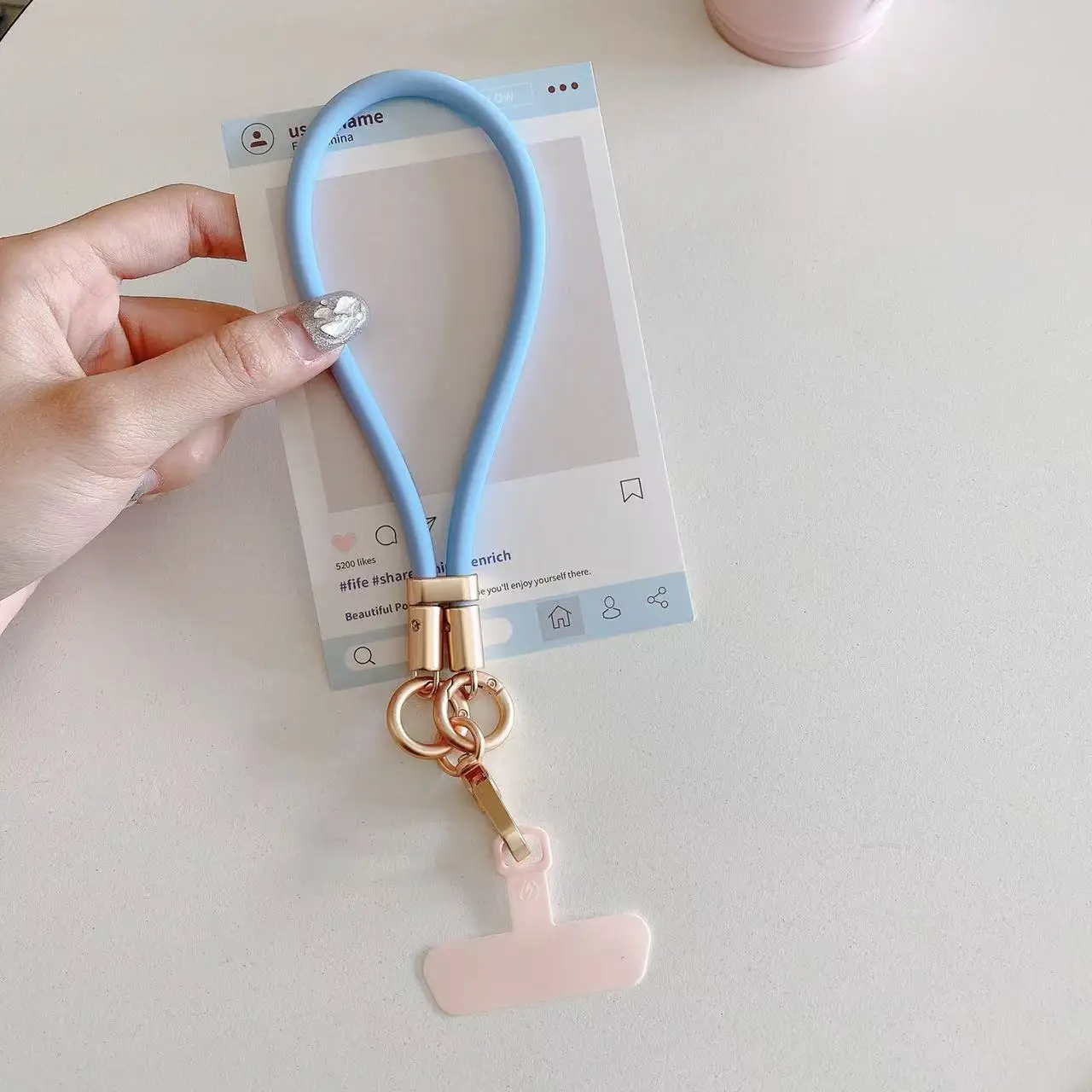 Liquid Silicone Wrist Strap for Mobile Phones, Gift Idea