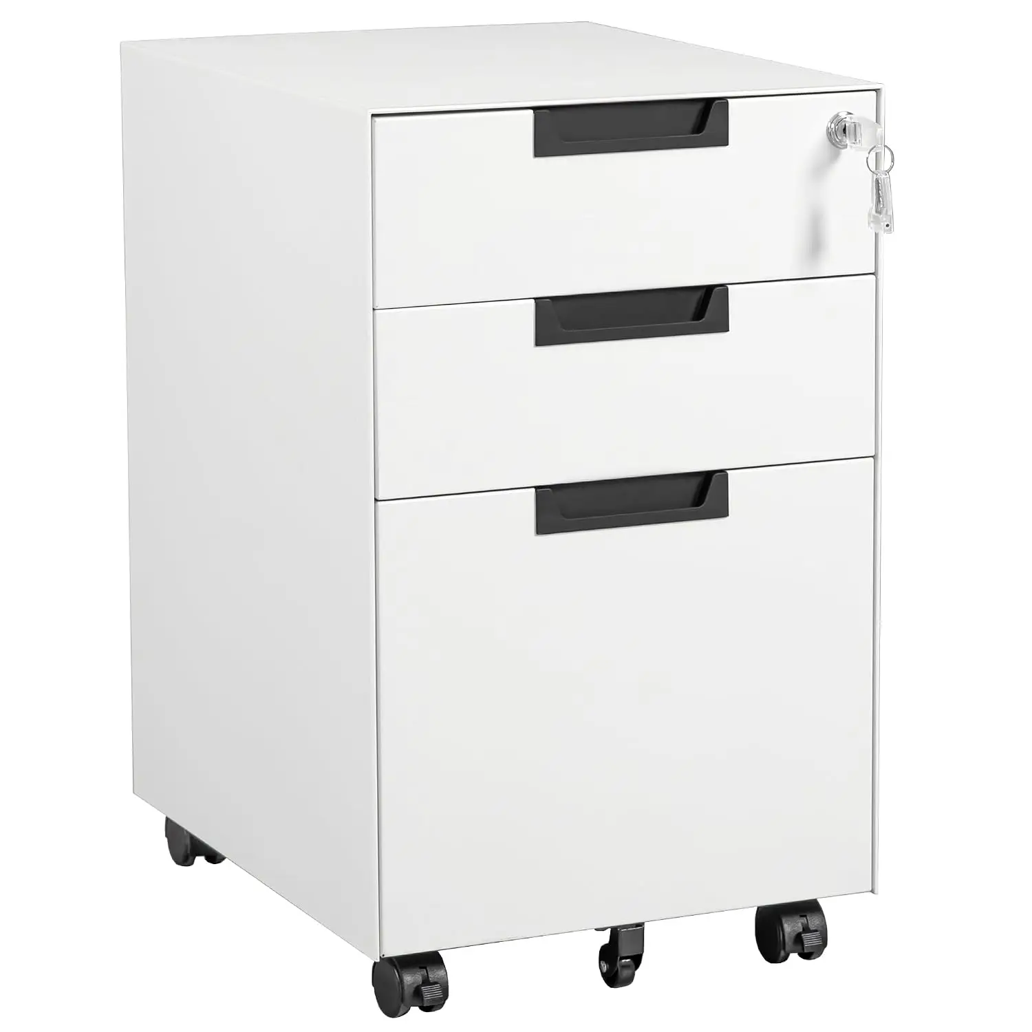 3 Drawer Mobile File Cabinet Lock, Metal Under Desk Storage Home Office Organizer, Letter/Legal/A4, Fully Assembled, Customized