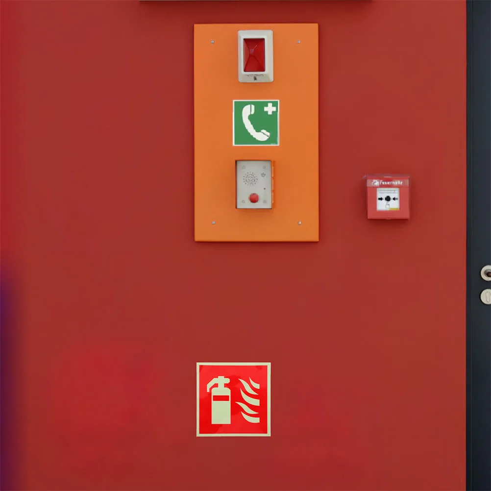 

Fire Safety Stickers Glow in Dark Extinguisher Sign Adhesive Labels Luminous Warning Industrial Office Use Strong