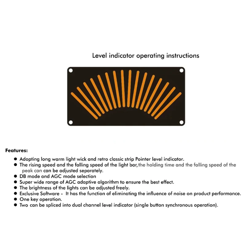 DIY Retro Level Indicator LED Music Spectrum LED Audio Level Indicator Pick-Up Rhythm Light Voice Controlled