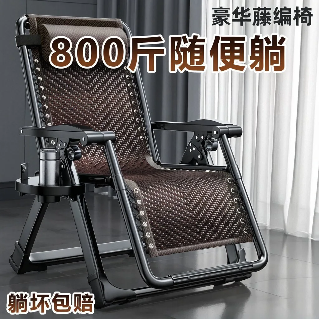 AOLIVIYA Folding Reclining Chair Lazy Relaxing Rocking Chair Outdoor Chaise Lounge Bed Office Beach Nap