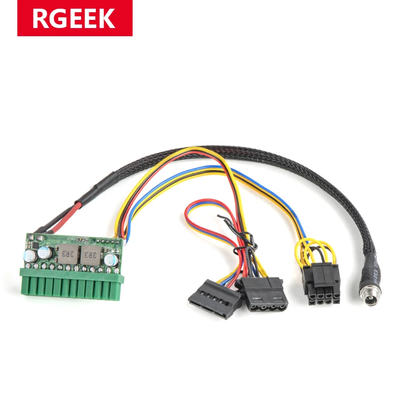 RGEEK DC 12V 160W 24Pin ATX Connect com placa mãe Mini ITX Fonte de alimentação Módulo Pcio PSU para PC Gamer Computador